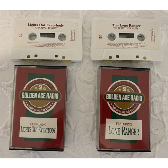 Golden Age Radio - Cassette Tapes Lot of 2 -Lights Out Everybody & Lone Ranger - Picture 1 of 2